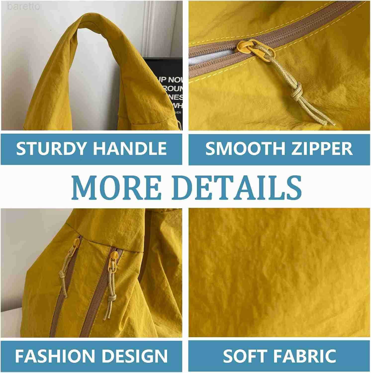 Large Nylon Hobo Bag Women Crescent Shoulder Bag Vintage Tote Bag Casual Shopper Handbag for Women M250903