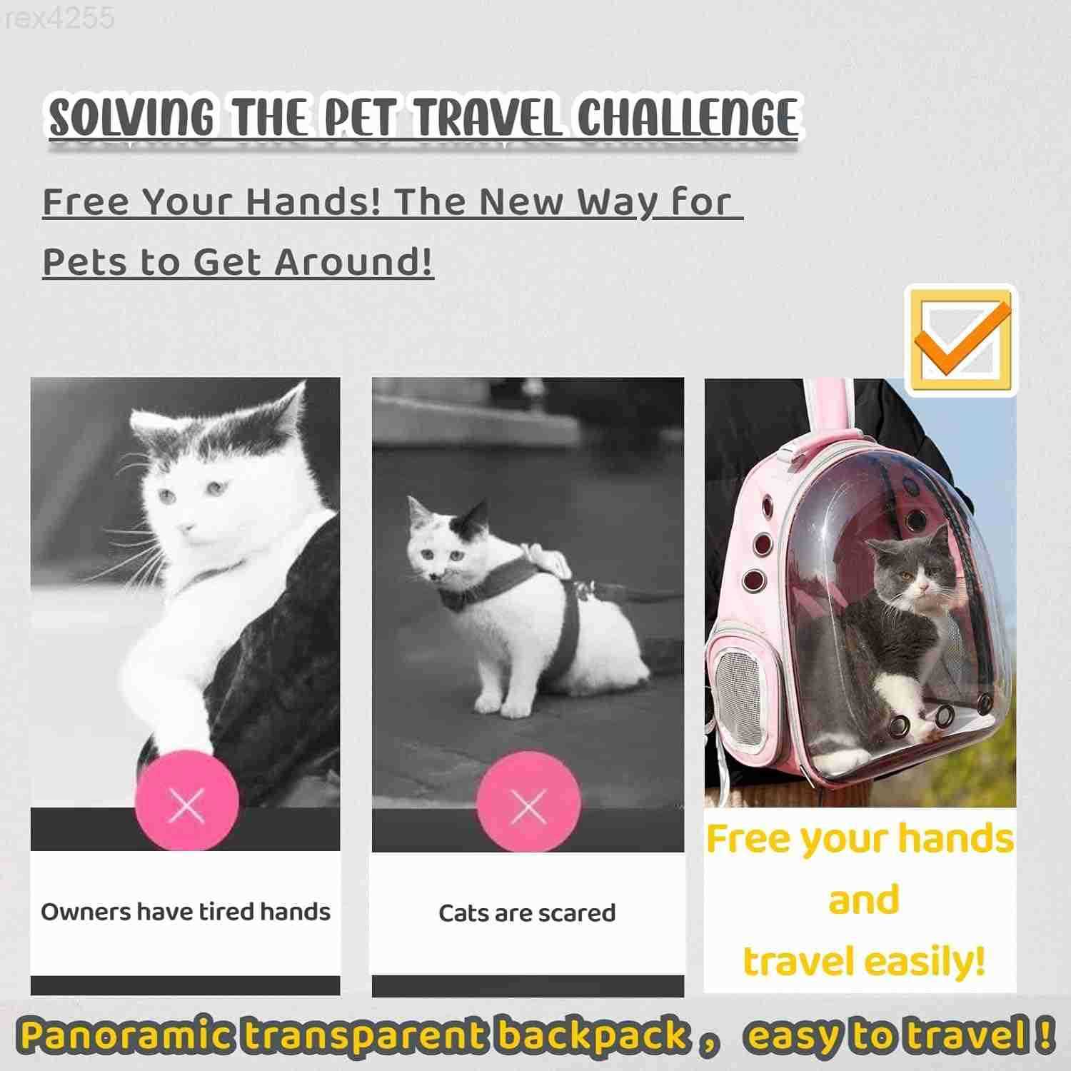 Cat Backpack Bubble Cats and Dogs Pet Carrier Hard Suitable for Cats Traveling Cat Bag Carrier Transparent Outdoor Waterproof Spacecraft Pet Backpack 
