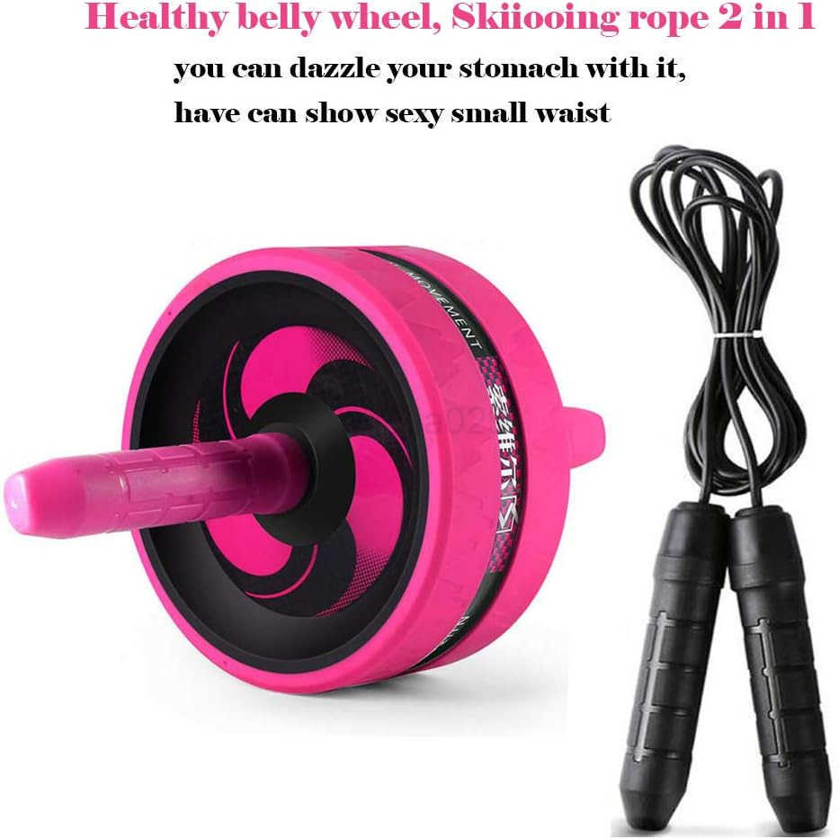 Ab Roller Wheel for Abs Workout Complete Home Gym Set with AB Wheel Roller Knee Mat and Jump Rope Pink W250904