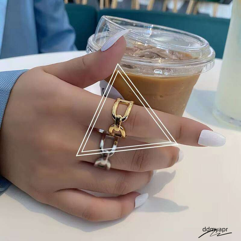Geometric Gold Stainless Steel - Adjustable Open Cuff Minimalist Finger Ring For Women Ddmyday & Men (Trendy 2025 Spring Collection) Ddmyday
