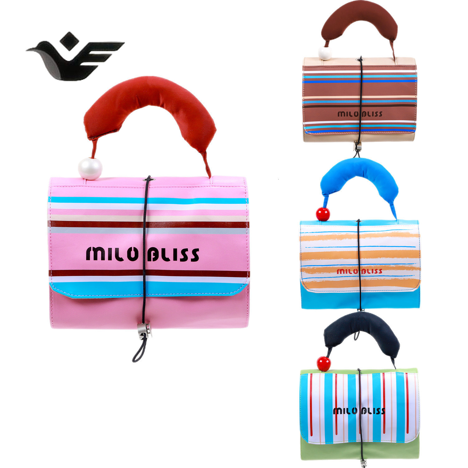 Feiyan Free Shipping New Designer Bag Luxury Shopping Bag Handheld Color-block Makeup Bag Capacity PU Leather Cosmetic Organizer Travel Storage Toilet