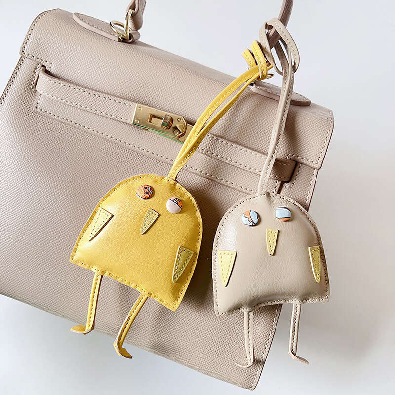 DHEssentials 2025 Owl Keychain, Hand - Stitched Leather Car Mirror Hanging Ornament