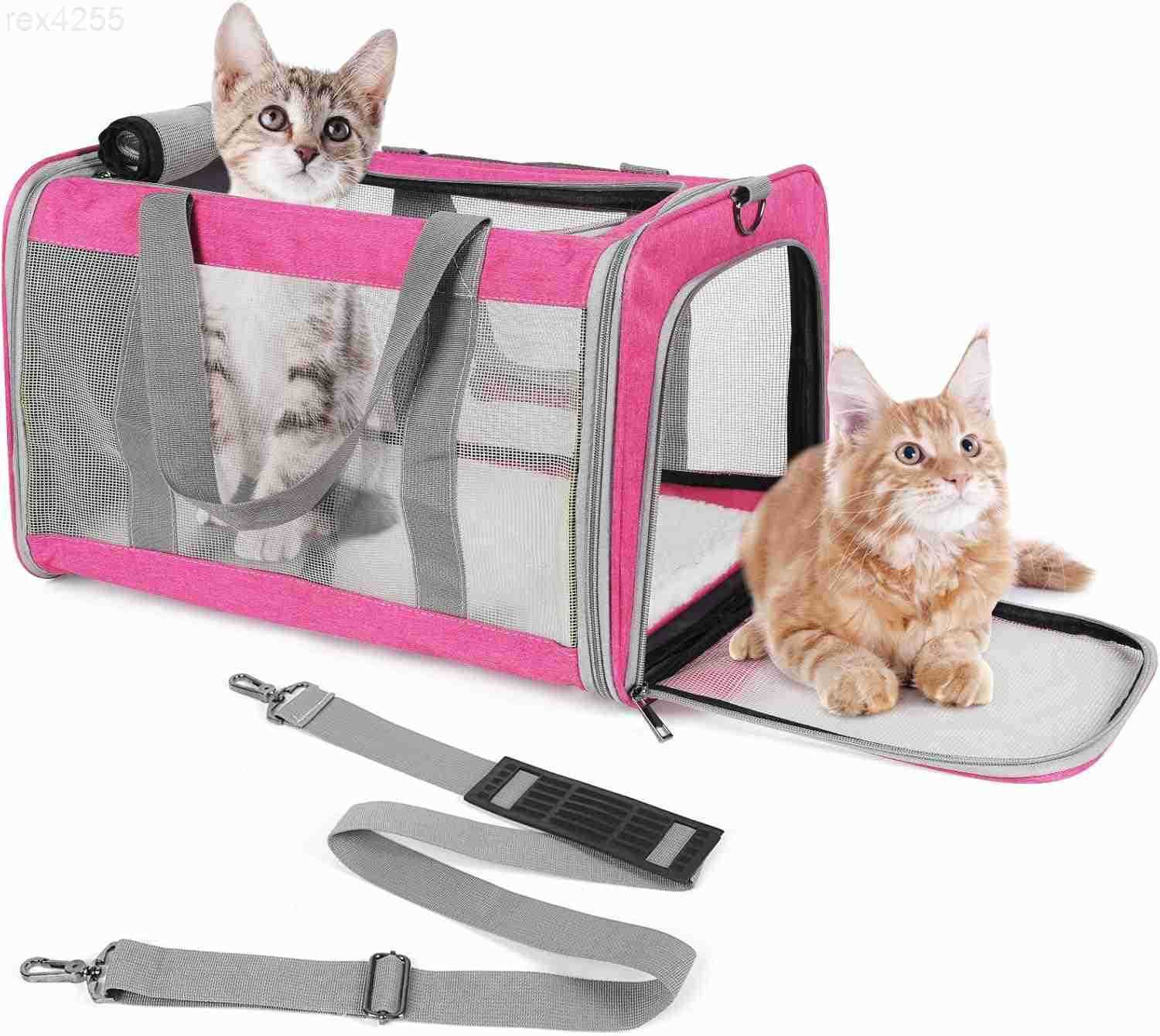 Carrier for Large Cats of 20 Lbs Collapsible Carrier Bag for Big Cat or 2 KittensSoft Sided Puppy Carrier with Sturdy Travel Transport Strap Adequate 