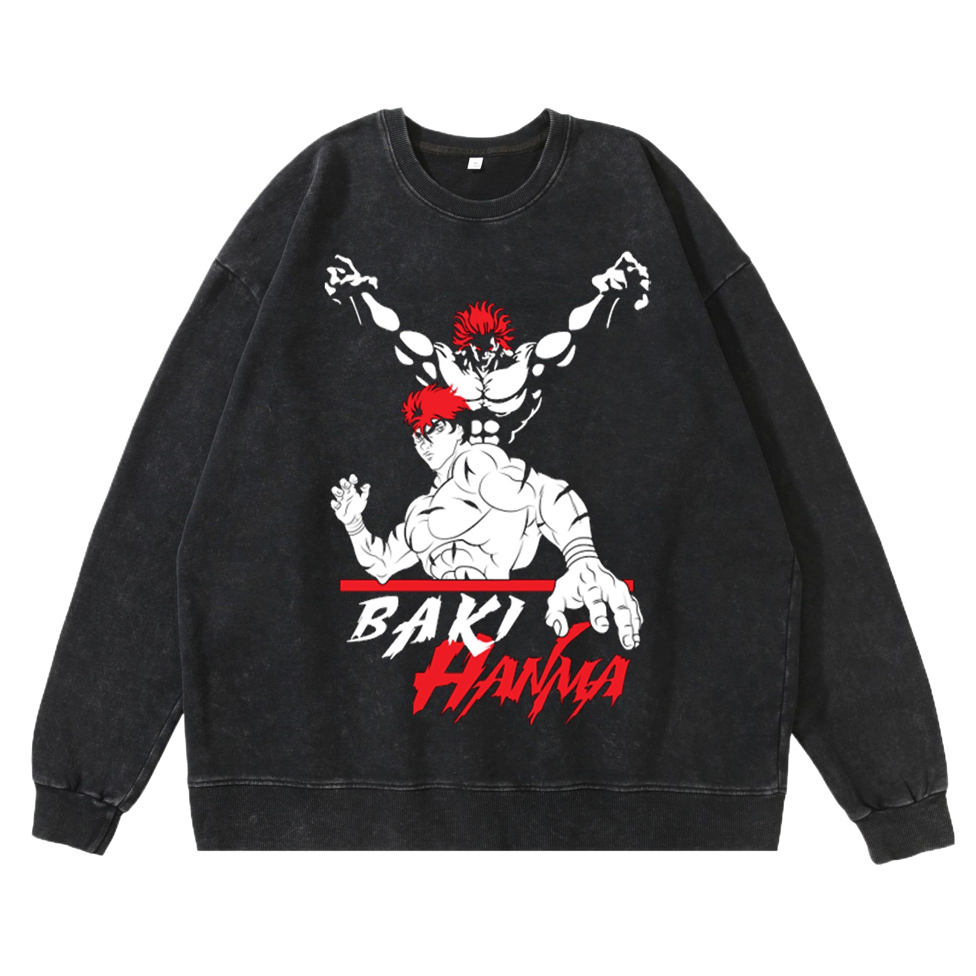 Authentic Anime Influence Garment: Durable High Density Cotton Baki's Unique Americana Flavored Faded T-Shirt - TT8291