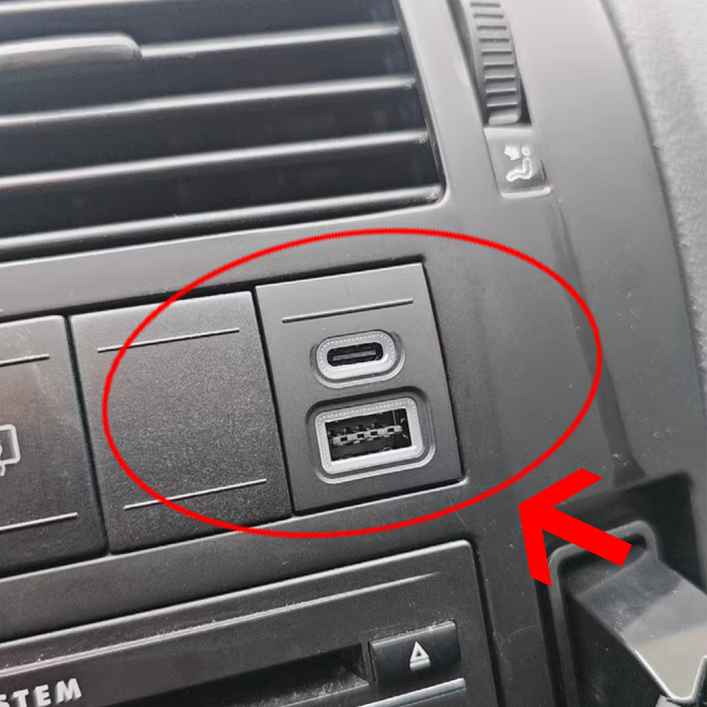 1Pcs For VW Volkswagen Polo 9n polo 9n3 2004-2011 Car Phone Charger Socket Double QC3.0 Type C PD USB Charging Power Adapter