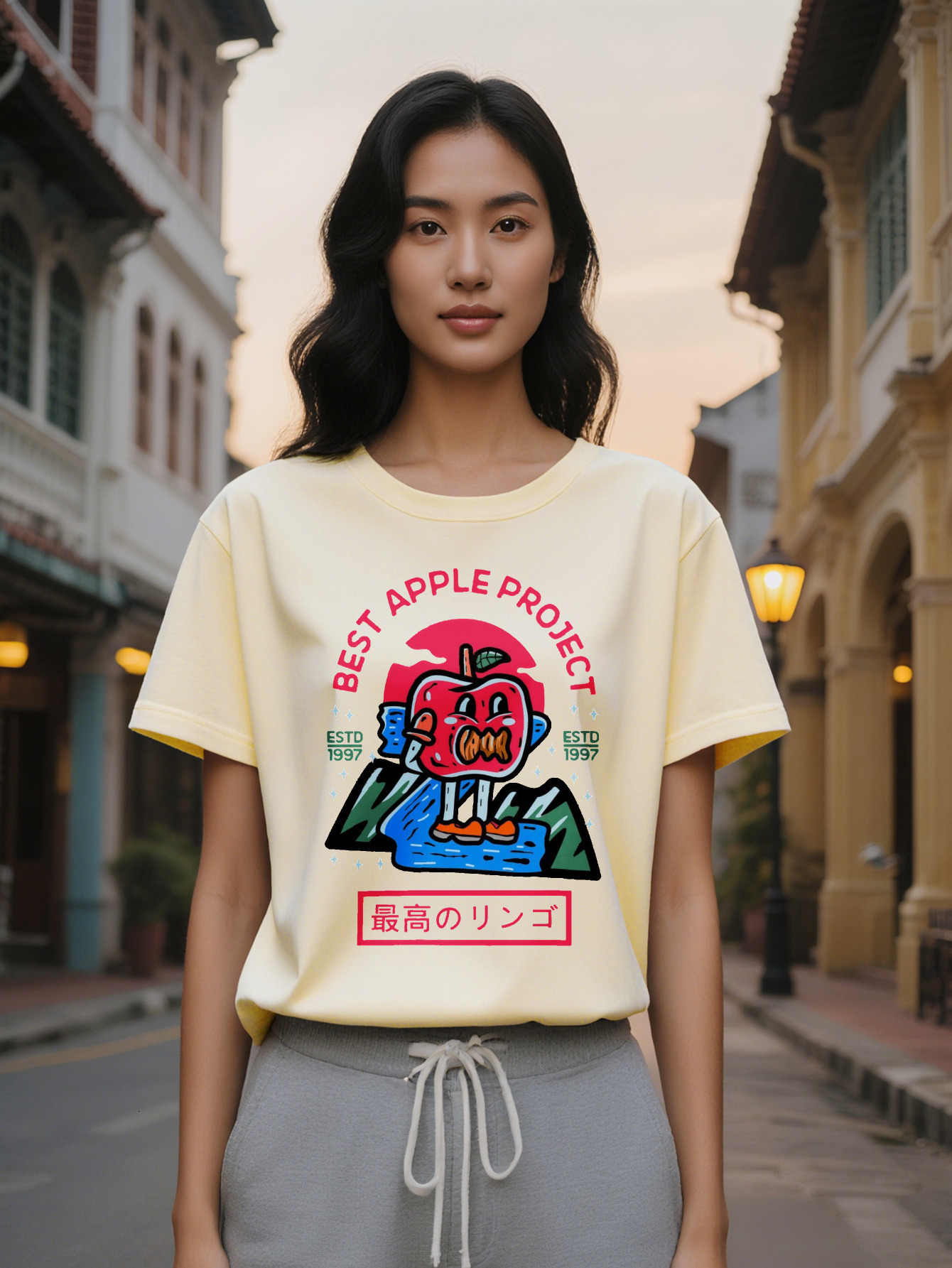 Casual Round Neck T-Shirt Printed Pattern Top Lady Gift 84771