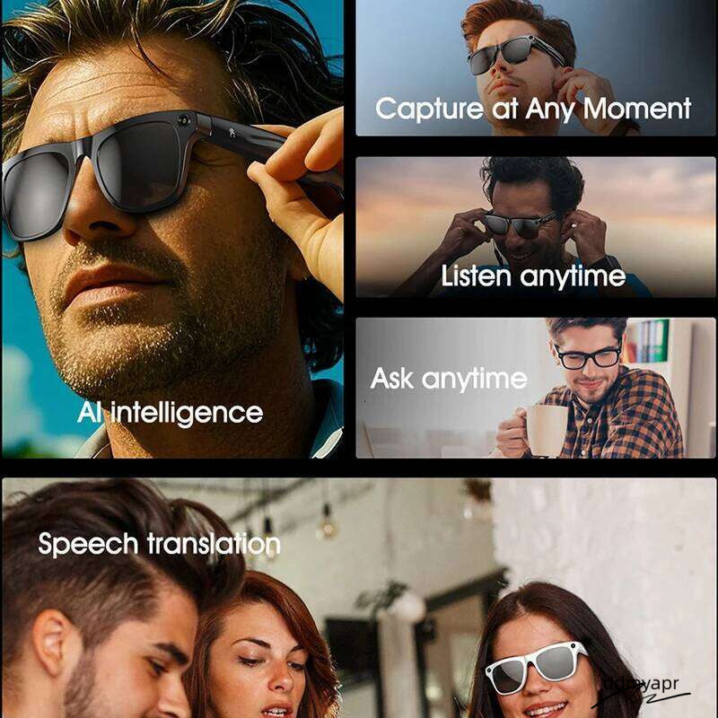 ddmycrazy 4K HD AI Chat GPT 100Mp Camera Bluetooth Call 260Mah Battery Voice Assistant Control Smart Glasses For Men Women