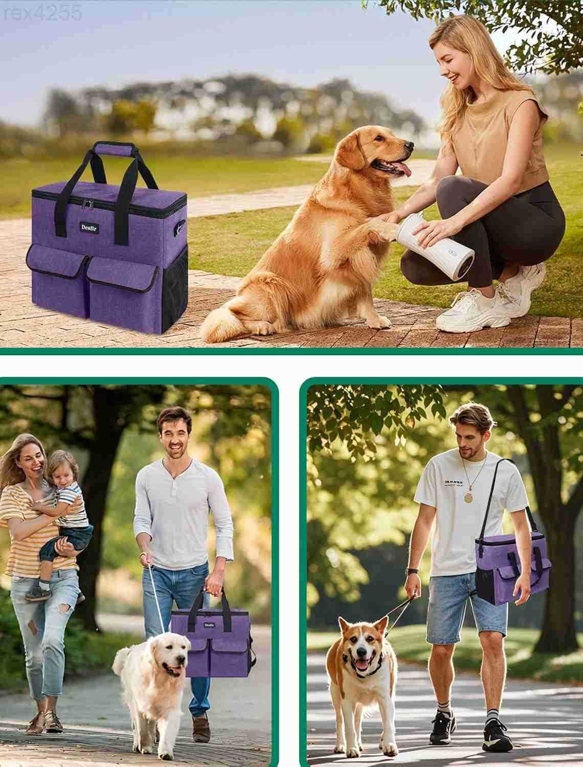 Large Pet Travel Bag Organizer Dog Cat Tote with Food Containers Bowls Feeding Mat Perfect for Camping Hiking MultiPocket DesignW250904