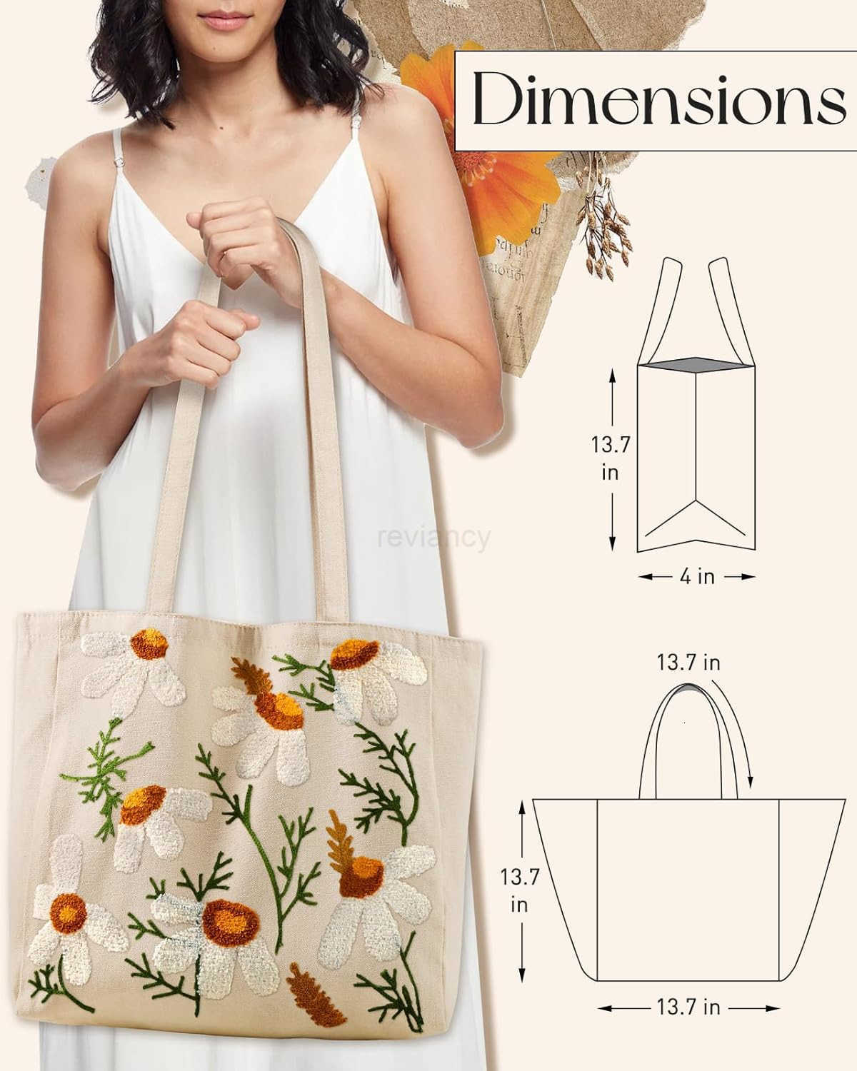 Tote Bag for Women Reusable Canvas Cute Shoulder Bag for Shopping Grocery Work BookW250904