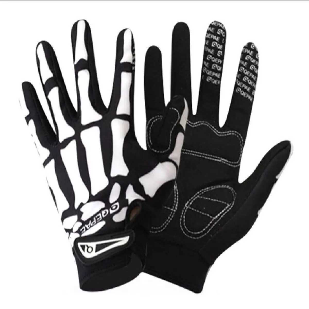 Full Finger Gloves Sketon Print Warm Sport Cycling Glove Men and Women Skull Glove Antislip Mittens Bike Bicyc EquipmentXJ250904