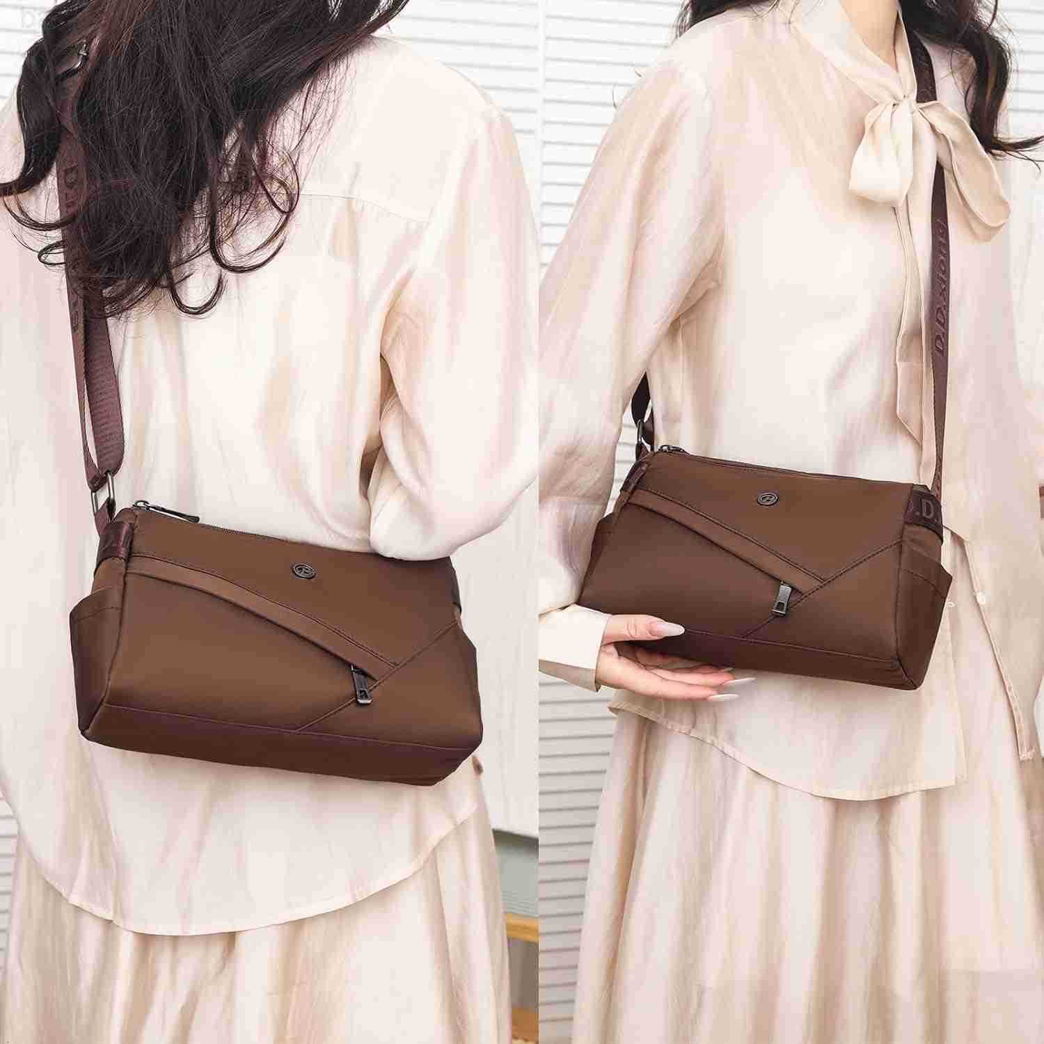 Crossbody Bags for Women Small Shoulder Bag Nylon Simple Purse with Zipper Lightweight Casual Mini Purse M250903