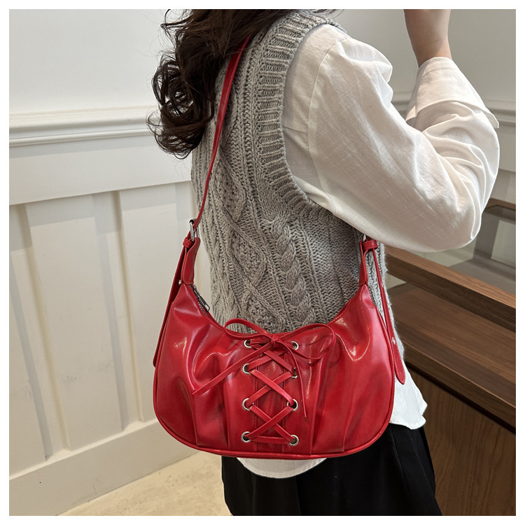 Large Capacity Fashionable Handbag New Lace Up Bow Women s Armpit Bag Women s Shoulder Bag Autumn New Designer Bag