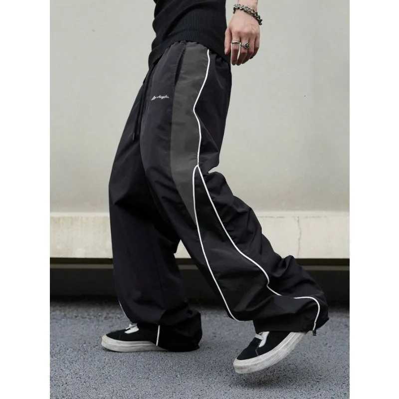 Men Casual Joggers Pants Fashion Streetwear Oversized Sports Wide Leg Pants Hip Hop Y2k Sweatpants High Waist Baggy TrousersXJ250904