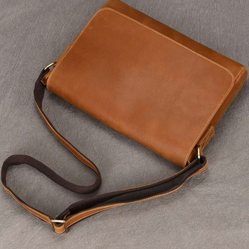 Fashion Crossbody Bags Men Women Genuine Leather Satchels Shoulder Bag Real Cow Leather Unisex Messenger Bag A4 Handbag