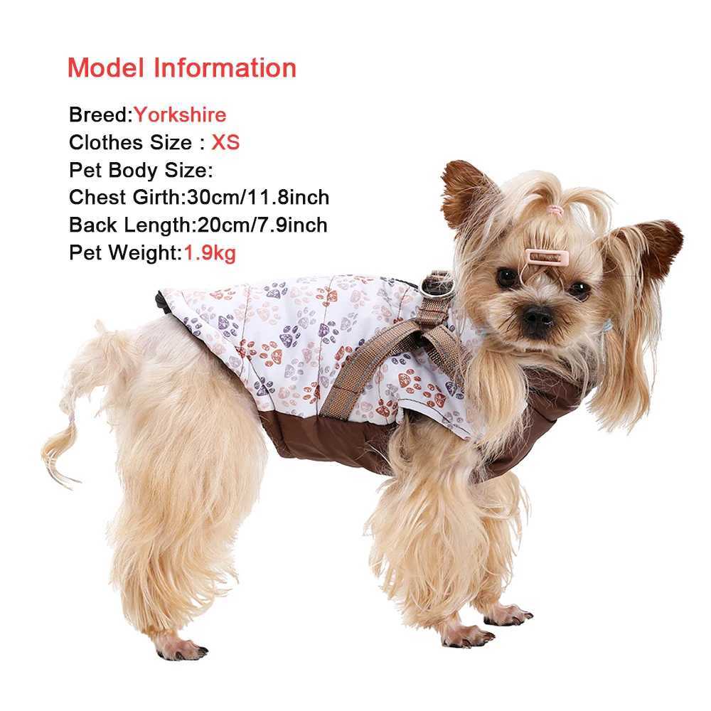 Pet Puppy et With Harness Autumn Winter Warm Dog Clothes For Small Medium Dogs Cat Safe Reflective Waterproof Chihuahua Coat W250904