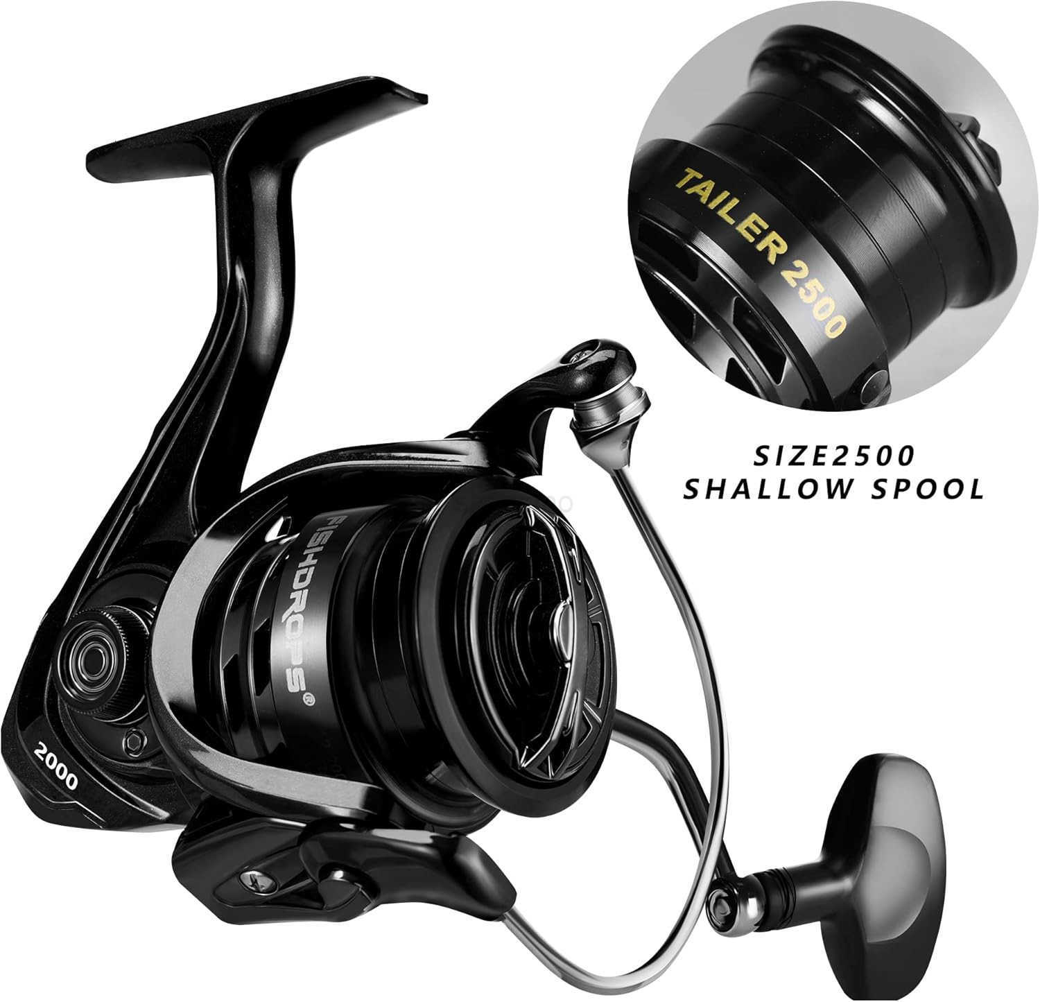 Fishing Reels Spinning Reel LeftRight Interchangeable Aluminium Handle 75 oz Ultralight Spinning Reels 551 Gear Ratio DeepShallow Aluminum Spool for F