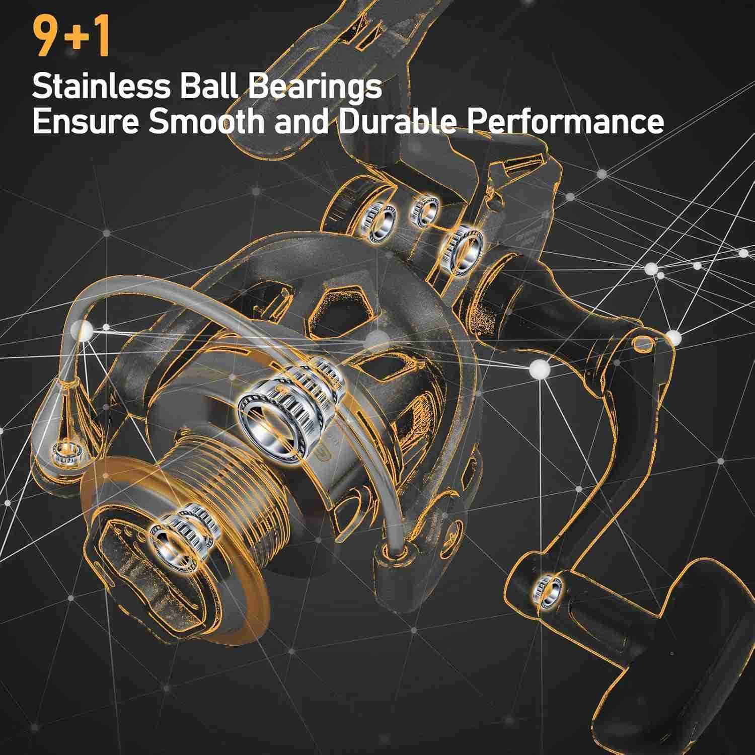 Spinning Reel Light Weight Fishing Reels Graphite Body Ultra Smooth 91 Stainless BBS 18Lb Max Drag Aluminum Spool Size 8004000 Crappie Bas W250904