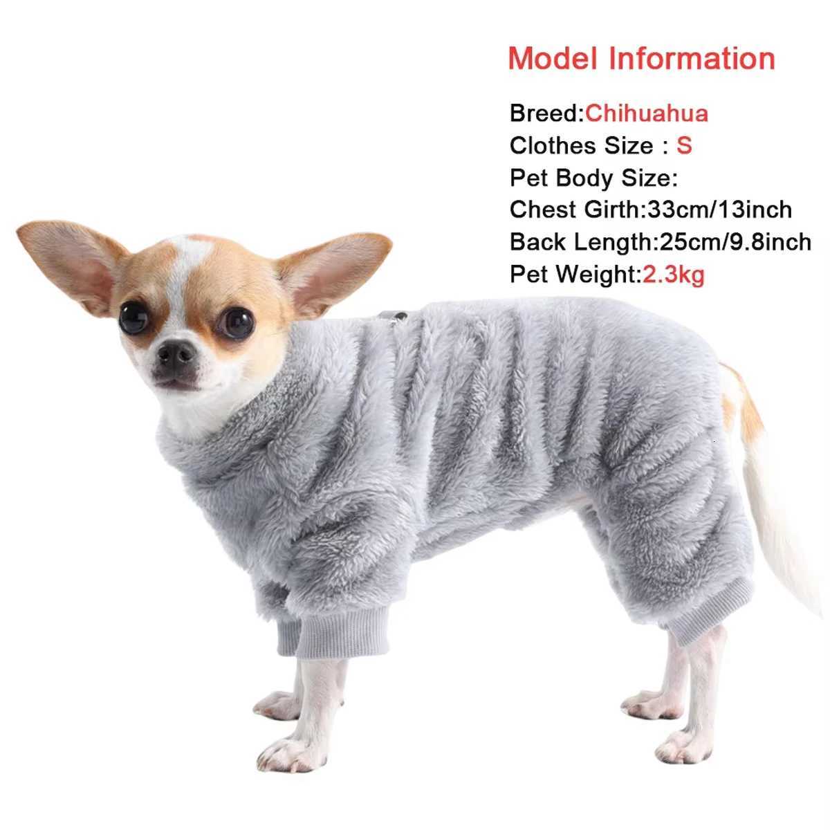Winter Warm Pet Clothes Soft Flannel Dog Jumpsuit Puppy Cats Four Legs et Coat for Small Medium Dogs Chihuahua Yorkie Outfit W250904