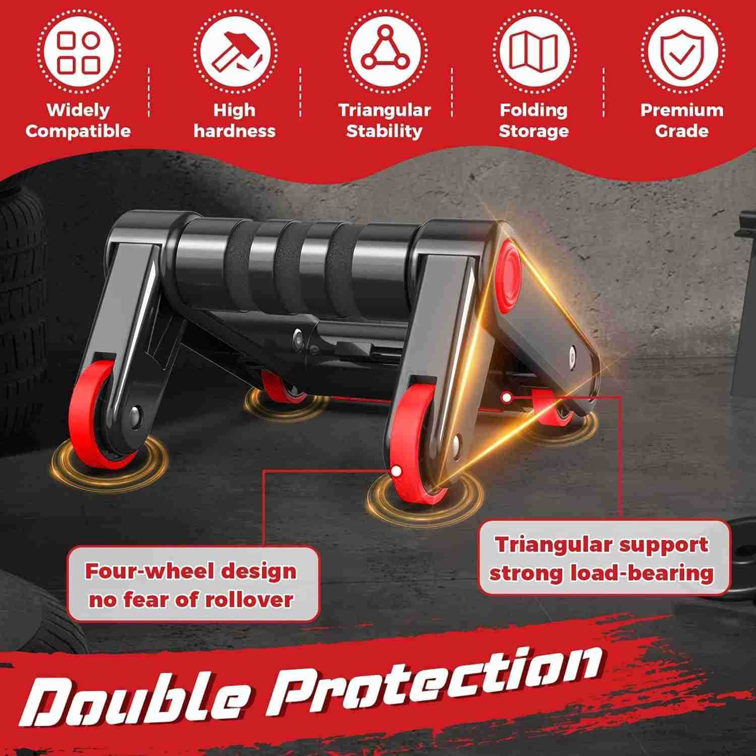 Ab Roller Wheel Set 2in1 Core Strength Training Equipment for Home Gym 500LB Capacity NonSlip Handles with Knee Pad for Men and Women W250904