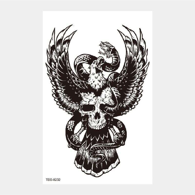 Black Animal Mandala Flower Disposable Tattoo Sticker TBS Series