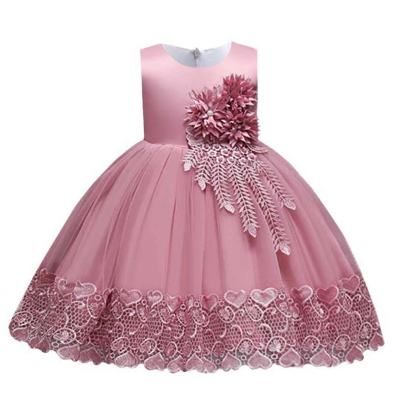 2023 Summer Girls Dress Lace Applique Flower Girl Party Dresses Children Costume 2-10 Years Kids Wedding Princess Birthday Dress Z250904