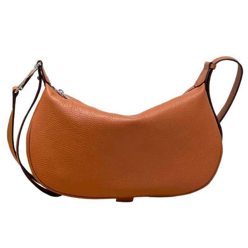 Real Cow Casual Versatile Large Capacity Dumpling Shaped Women's Shoulder Bags Soft Genuine Leather Messenger Handbags