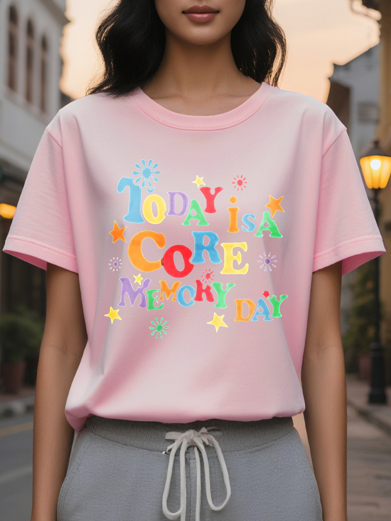 European American Fashion Front And Back Printed Round Neck Tank Top