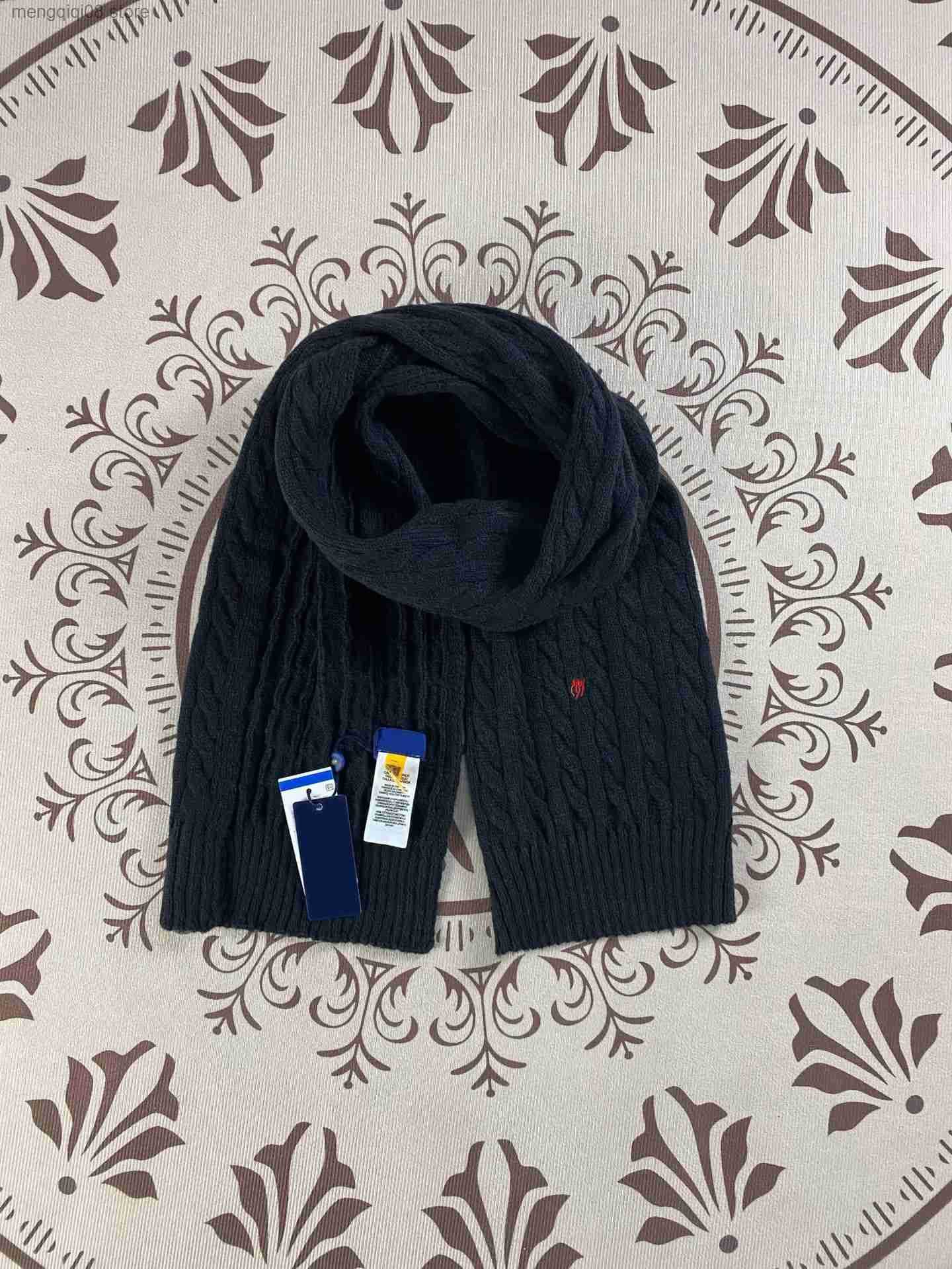 RL Raff Pony Label ColdProof Scarf Braided Embroidered Knitted Wool Scarf Versatile Knitted Scarf Warm L250904