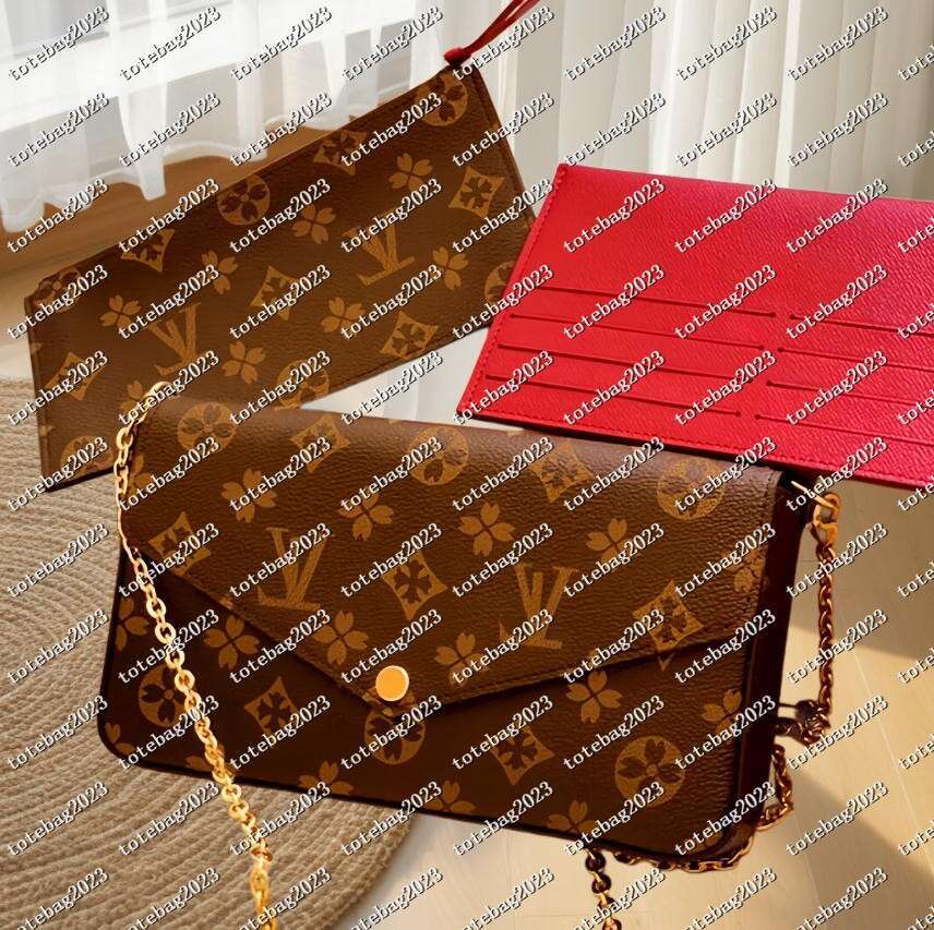 10A High quality card bag Multi Felicie Pochette Women Chain Bags Wallet Messenger Leather Handbags Shoulder High Quality Flower Purse Crossbody Bag AAAAA