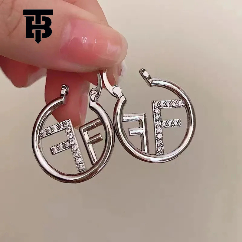 TB BHULAMTE Letter Studded Diamond High-end Women's Earrings Light Luxury Designer Temperament Network Celebrity Personality Jewelry New Fashion 