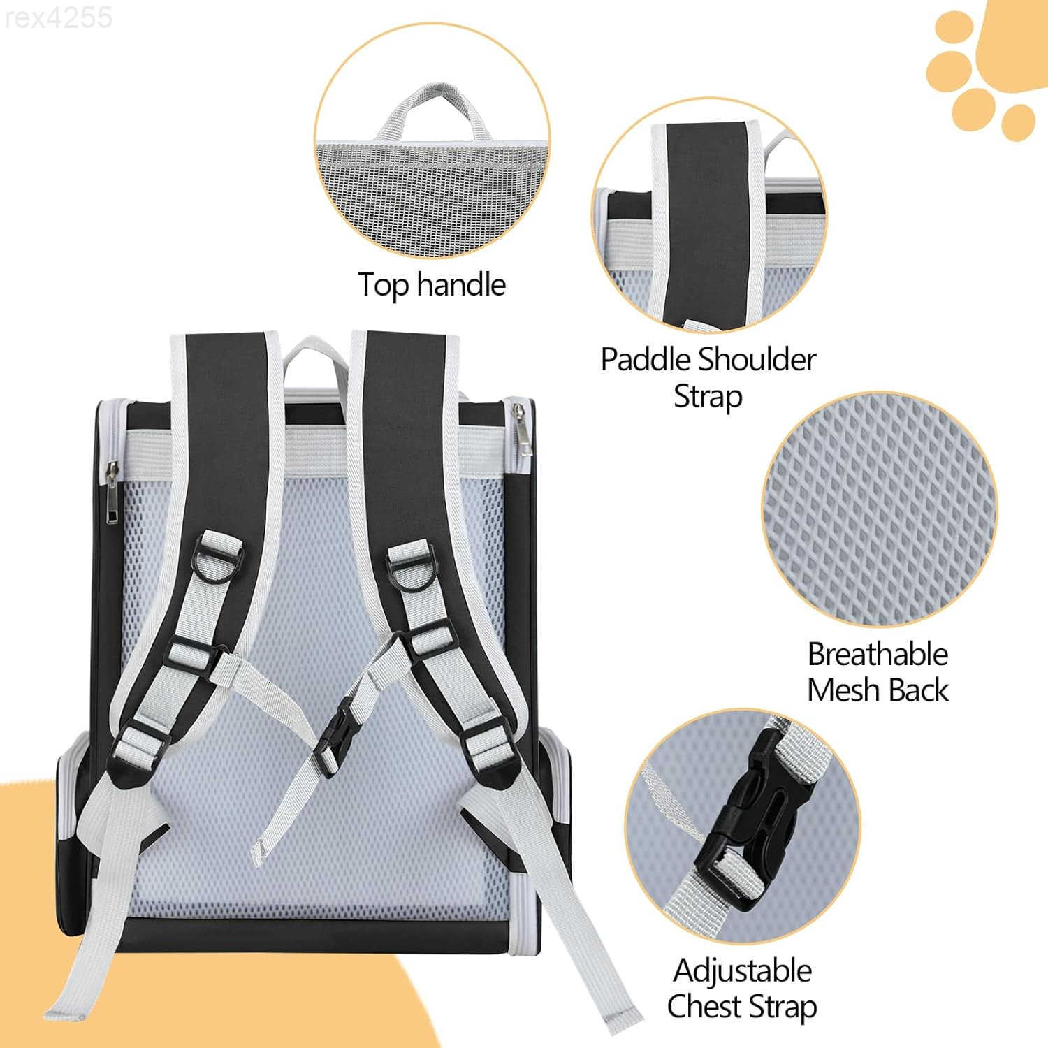 Cat Backpack Carrier Large Pet Backpack for Small Dog Medium Cat Puppy Kitten Bunny up to 15lbs Ventilated Mesh Dog Collapsible Travel Backpack for Hi