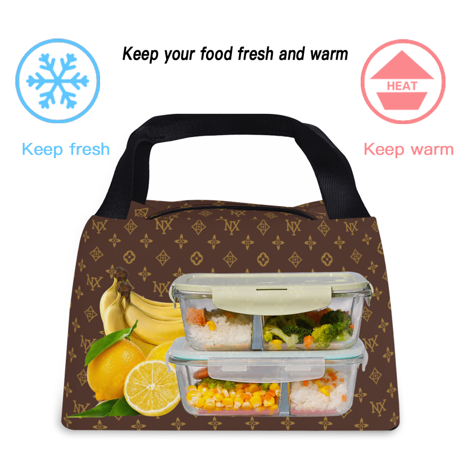 NXY Portable Heat Preservation Food Bag Lunch Bag Blank Student Insulation Handbags Lunch Box With Zipper For Adults Kids 6NXR6I 26403956