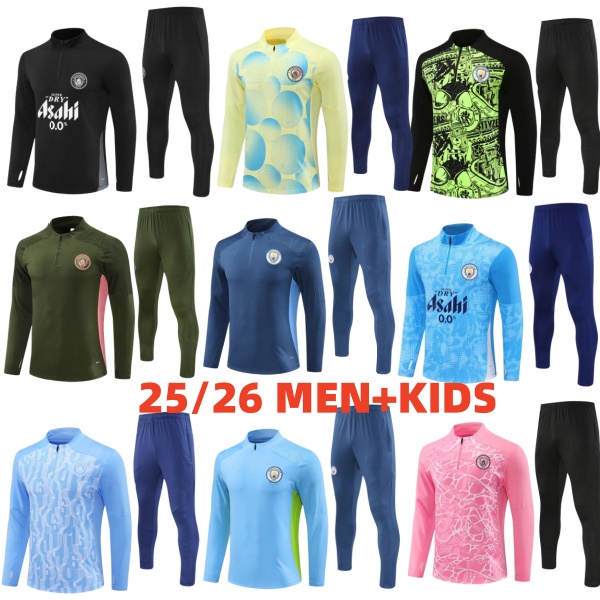 2025 2026 Man CITY soccer jerseys HAALAND DE BRUYNE 25 26 ManS CITYS Training Suit GREALISH STERLING MAHREZ foden Men kids