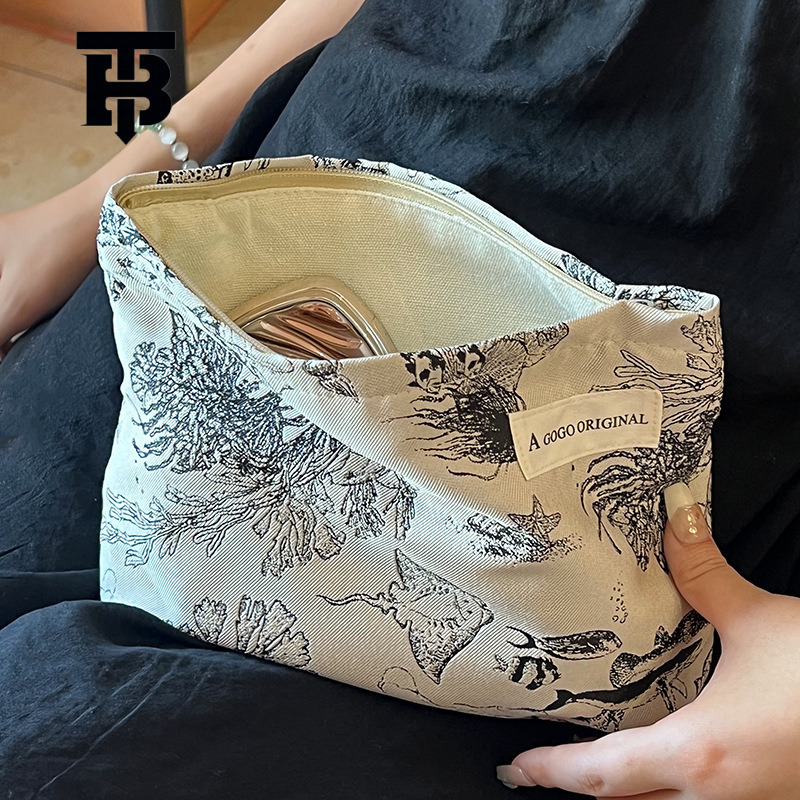 TB BHULAMTE Cross-Border Simple Makeup Bag Portable Skincare Storage Bag Travel Toiletry Bag Designer s bag Underwear Bag Canvas Bag Clutch Bag