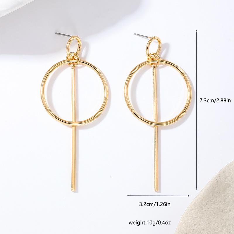 1 Pair Fashion Trend Designer Luxury Free Shipping New Simple Metal Creative Round Circle Women's Earrings Suitable For Commuting Personality Mat