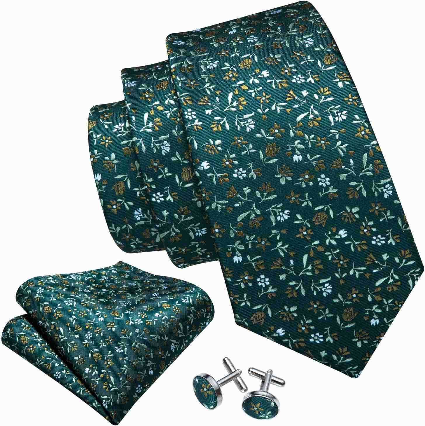 Ties for Men Silk Tie Sets Polka Dot Woven Necktie Pocket Square Cufflinks Business WeddingW250904