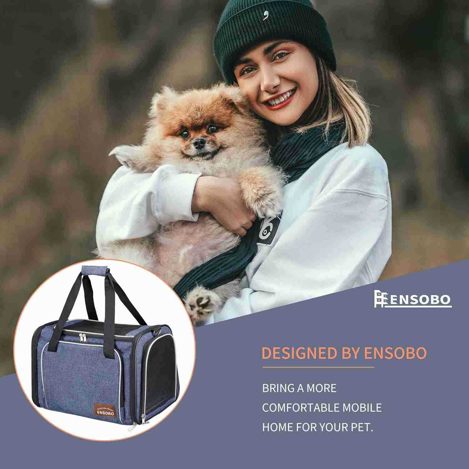 Dog Carrier Cat Carrier Pet Travel Carrier Bag Airline Approved Folding Fabric Pet Carrier for Small Dogs Puppies and Medium Cats wLocking Safety Zipp