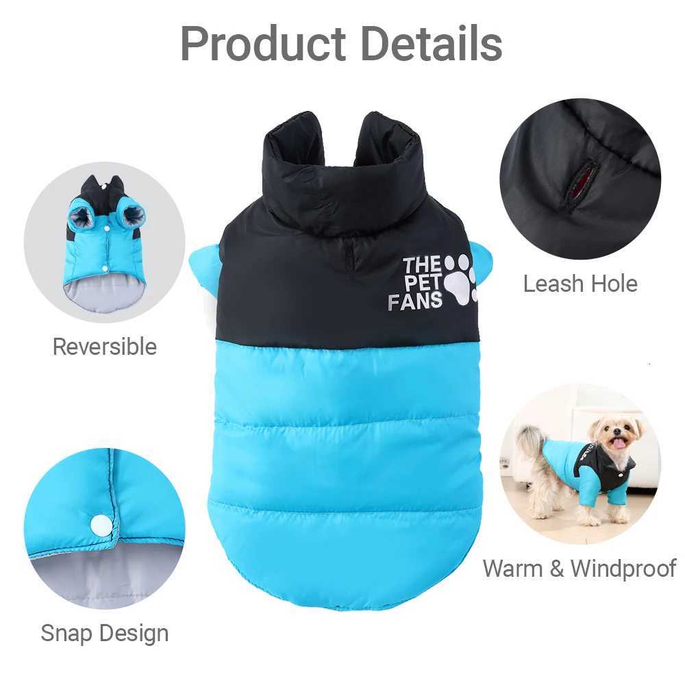 Winter Reversible Dog Clothes For Small Medium Dogs Cat Cold Weather Windproof Puppy Coat Costume Chihuahua Yorkie Pug et W250904