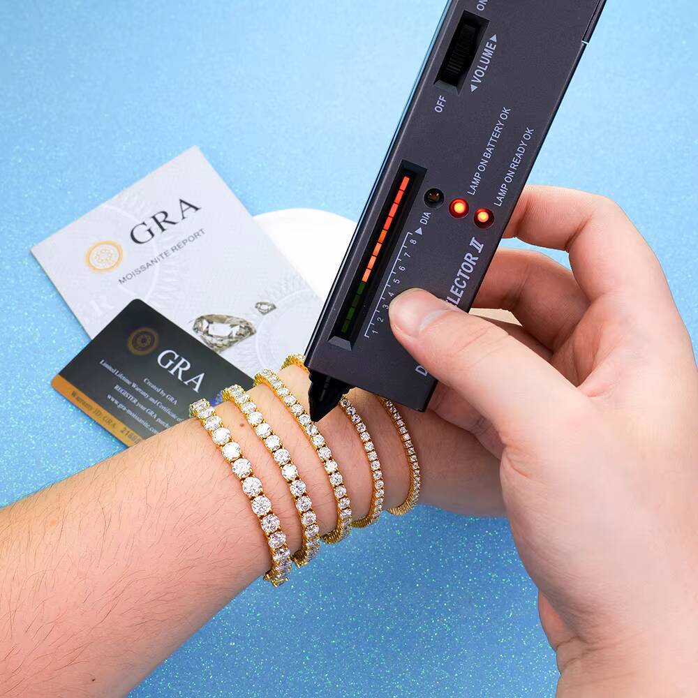 Factory Wholesale 2mm6mm Bracelet HipHop Jewelry 925 Sterling Silver D VVS Moissanite Diamond Tennis Chain Bracelet Gift