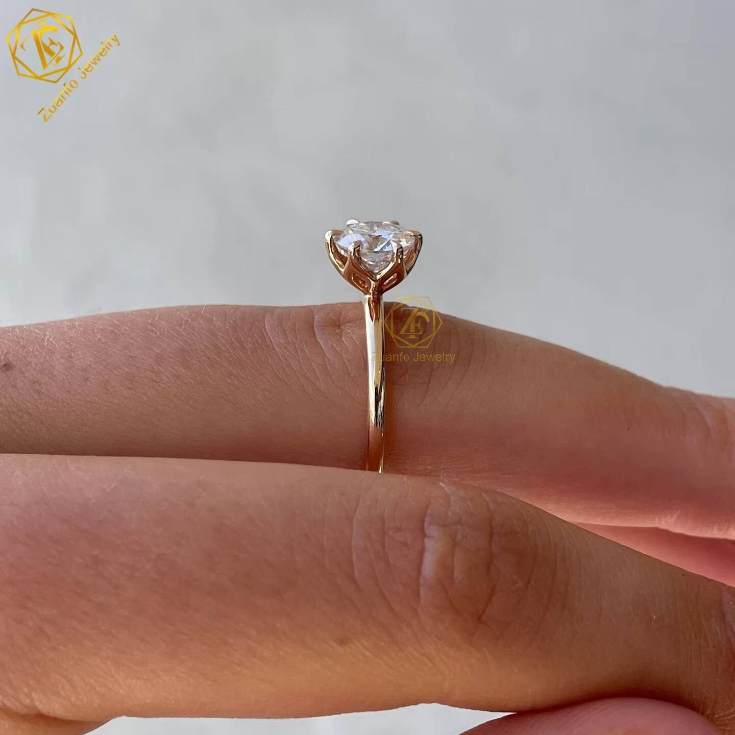 IGI Certified 65mm Lab Diamond Engagement Ring 14K Gold D VS1 HPHT Lab Grown Diamond Ring Classic Solitaire Wedding Rings