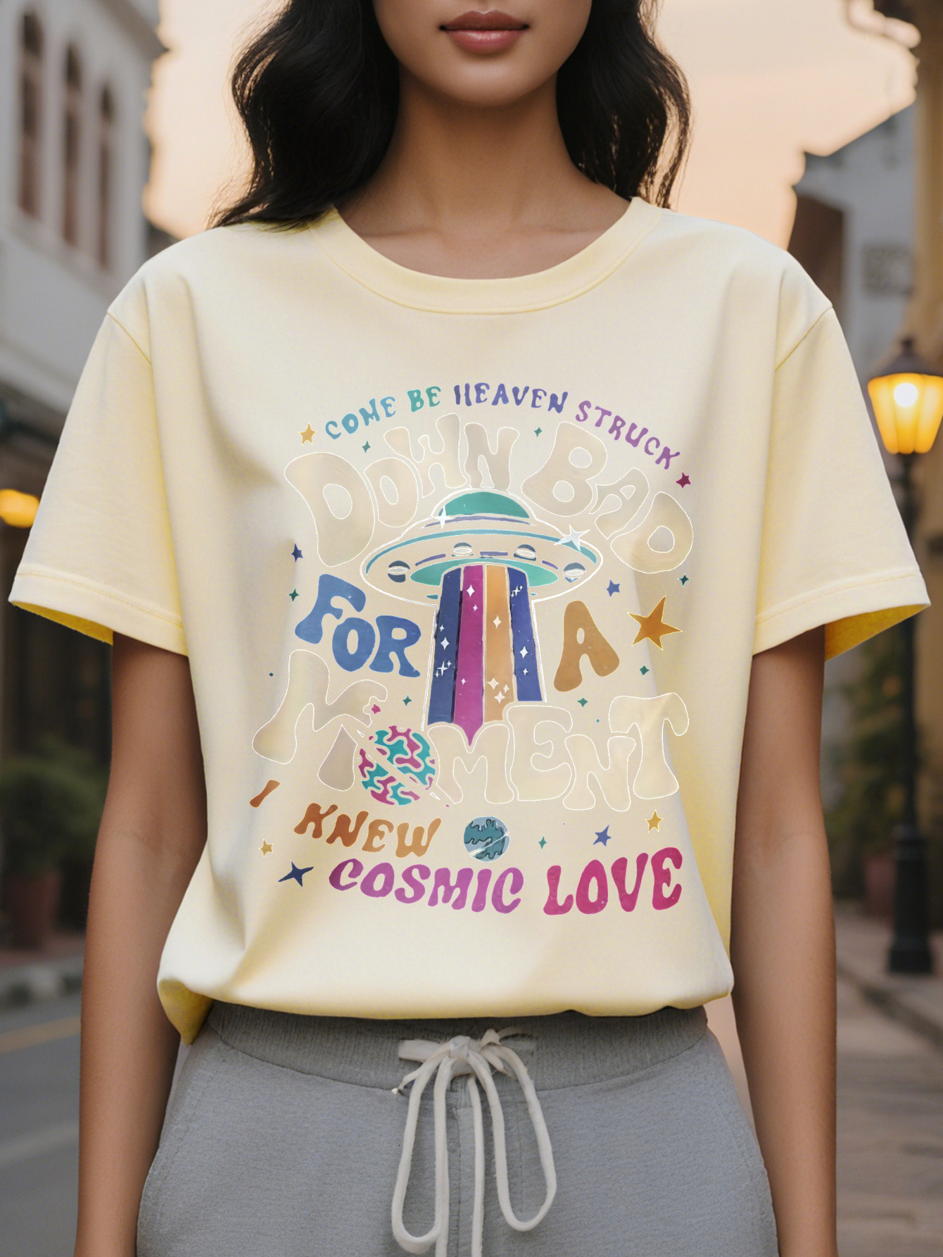 European American Fashion Front and Back Print Women's T-Shirt