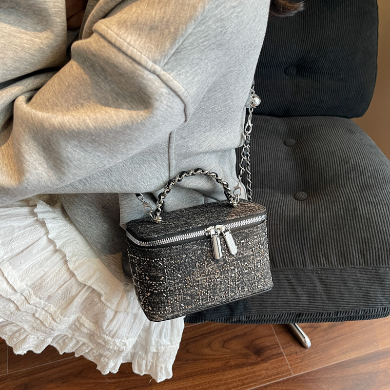 Denim Rhinestone Bag New Denim Blue Rhinestone Handbag Fashionable Women s Shoulder Bag Autumn New Designer Bag Women s Crossbody Bag