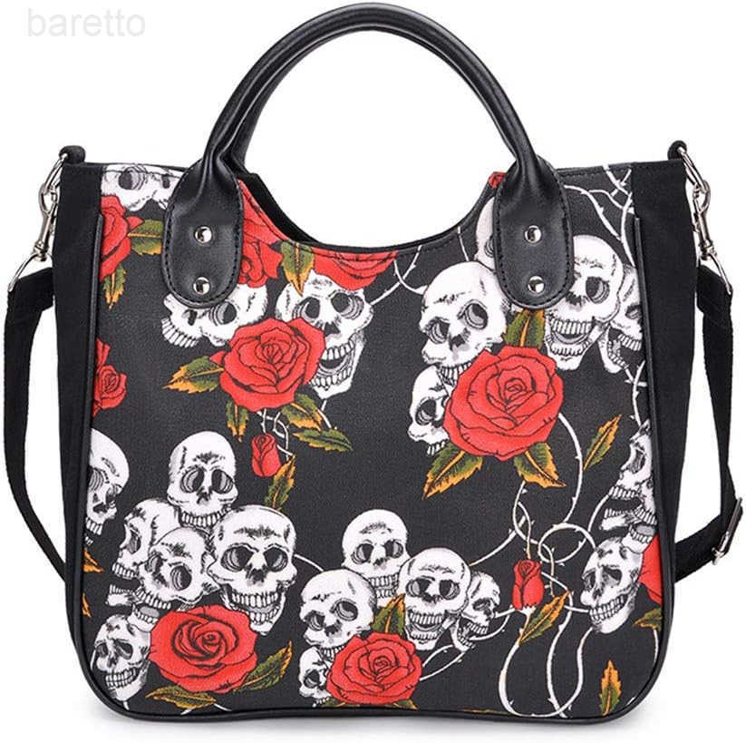 Women Fashion Rivet Handbag Purse Luminous Canvas Punk Tote with Shoulder Strap Crossbody Bag Large Capacity M250904