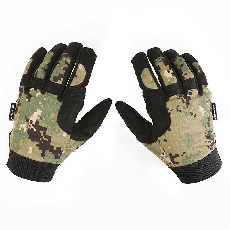 ersongear Tactical Lightweight Camouflage Gloves Full Finger Hand Protective Gear Hunting Hiking Combat Handwear AOR2XJ250904