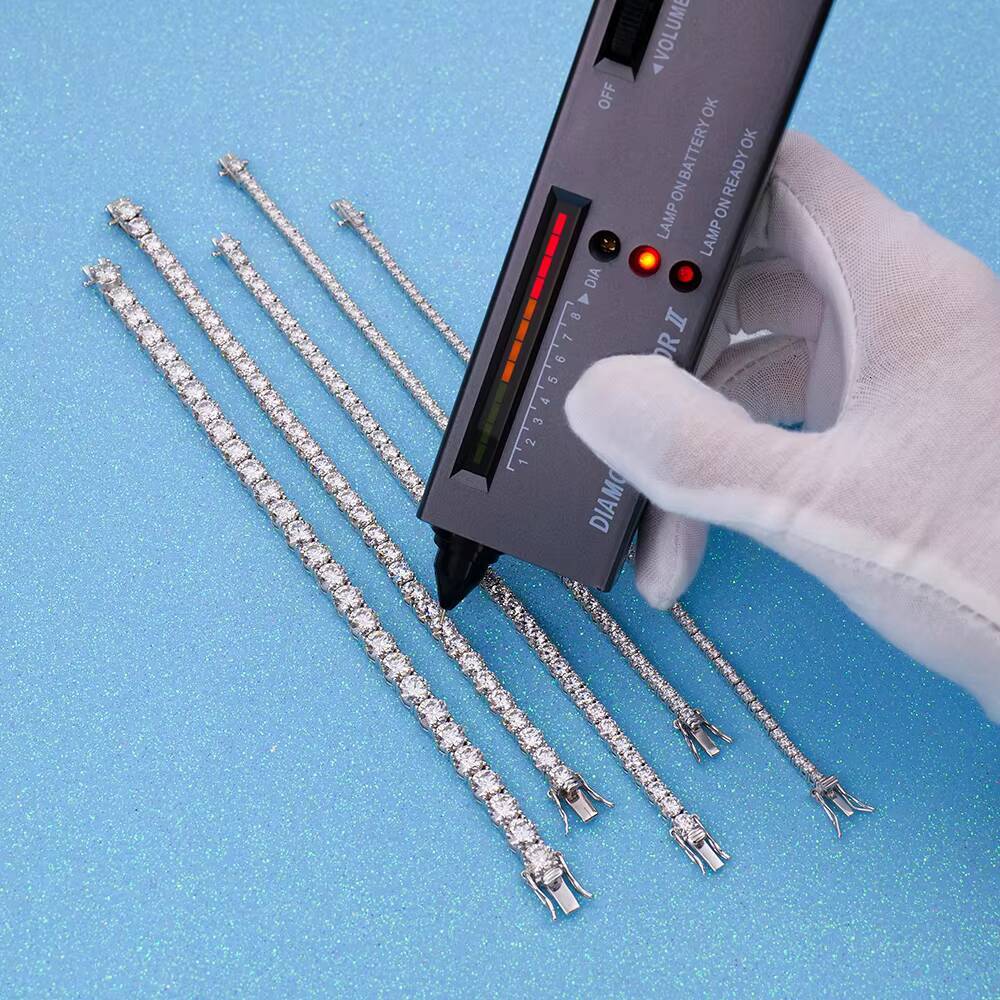 925 Sterling Silver Moissanite Diamond Tennis Bracelet Elegant 2MM6MM Chain Passes VVS Test Collection of Bracelets