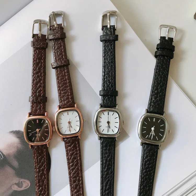 Wens Simple Vintage Watches Retro Brown Dial Wristwatch Leather Strap Wrist Watch High Quality Ladies Casual Bracelet Relojes X2509041