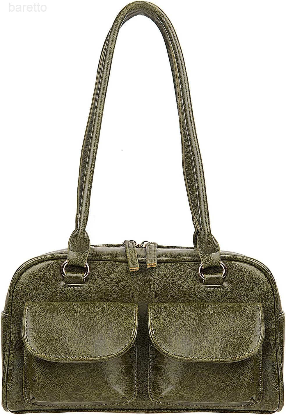 Y2K Shoulder Purses for Women Trendy PU Leather Retro Boston Handbag Lightweight and Versatile for Work and Travel M250904