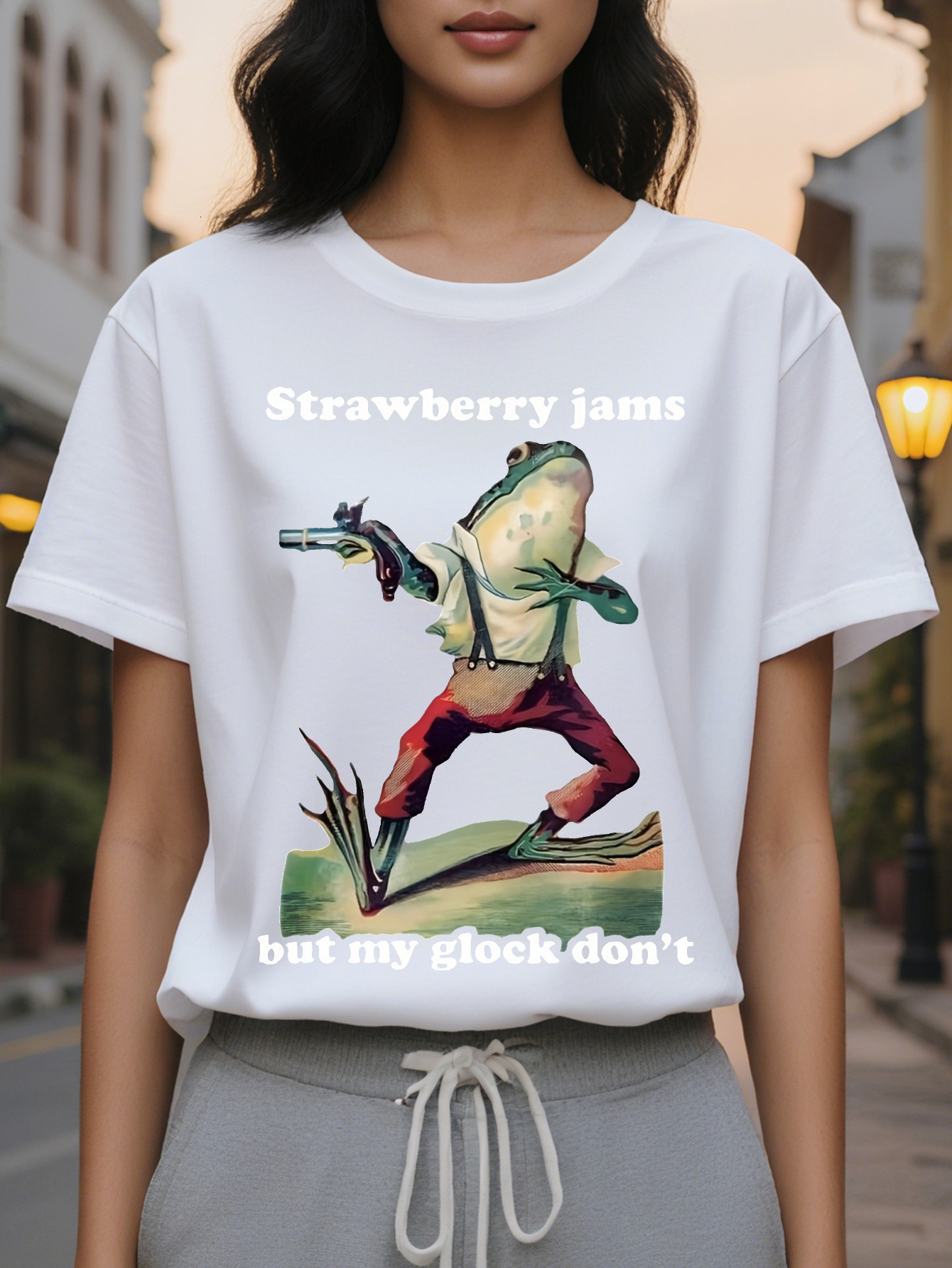 Large XL Casual Sleeveless Spring Summer Frog Print Crew Neck Tank Top Women's Clothing Plus Size