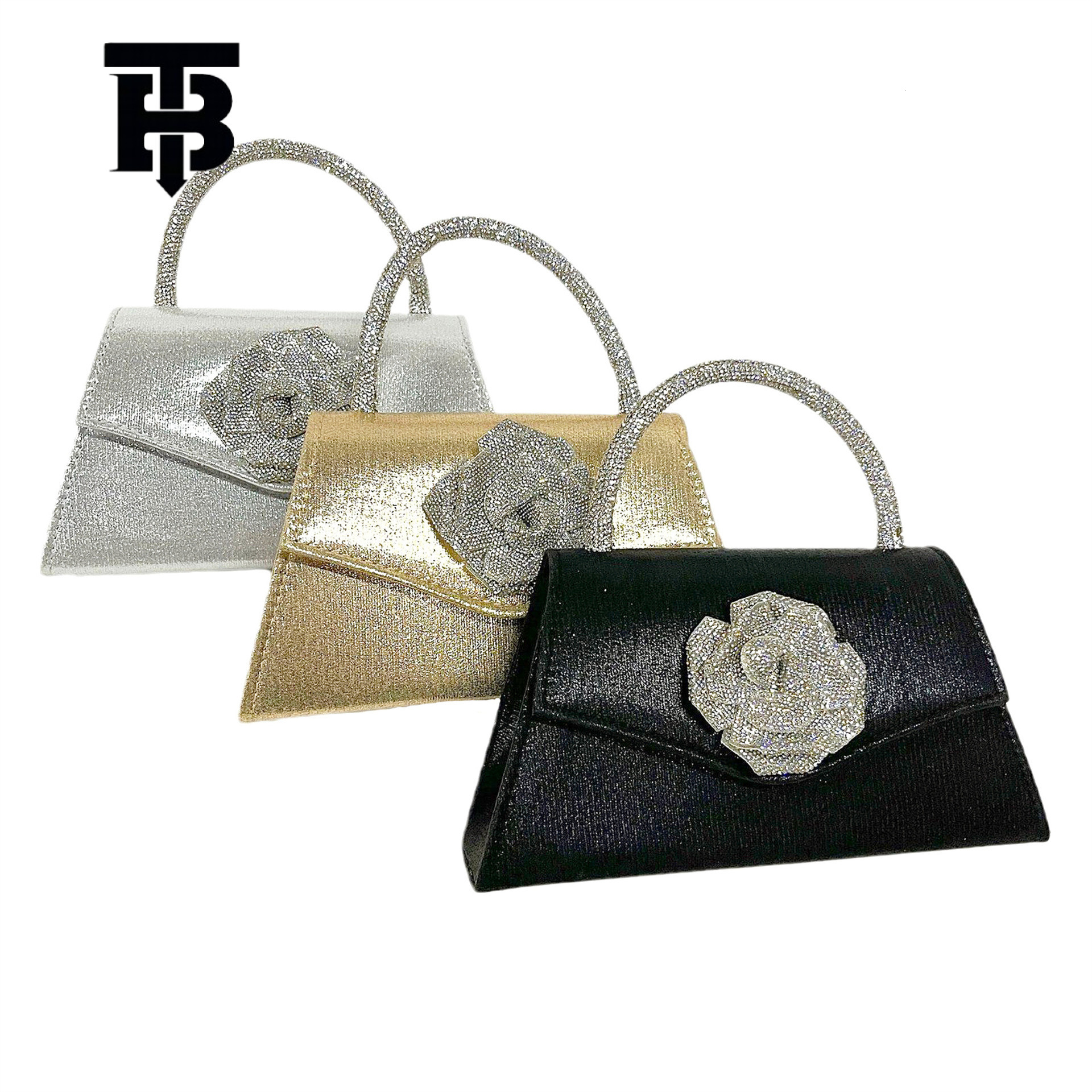 TB BHULAMTE Factory Wholesale Handbag Cross-Border Foreign Trade Designer s bag Evening Bag Women's Bag Evening Dress Bag Flower Inlaid Diamond P