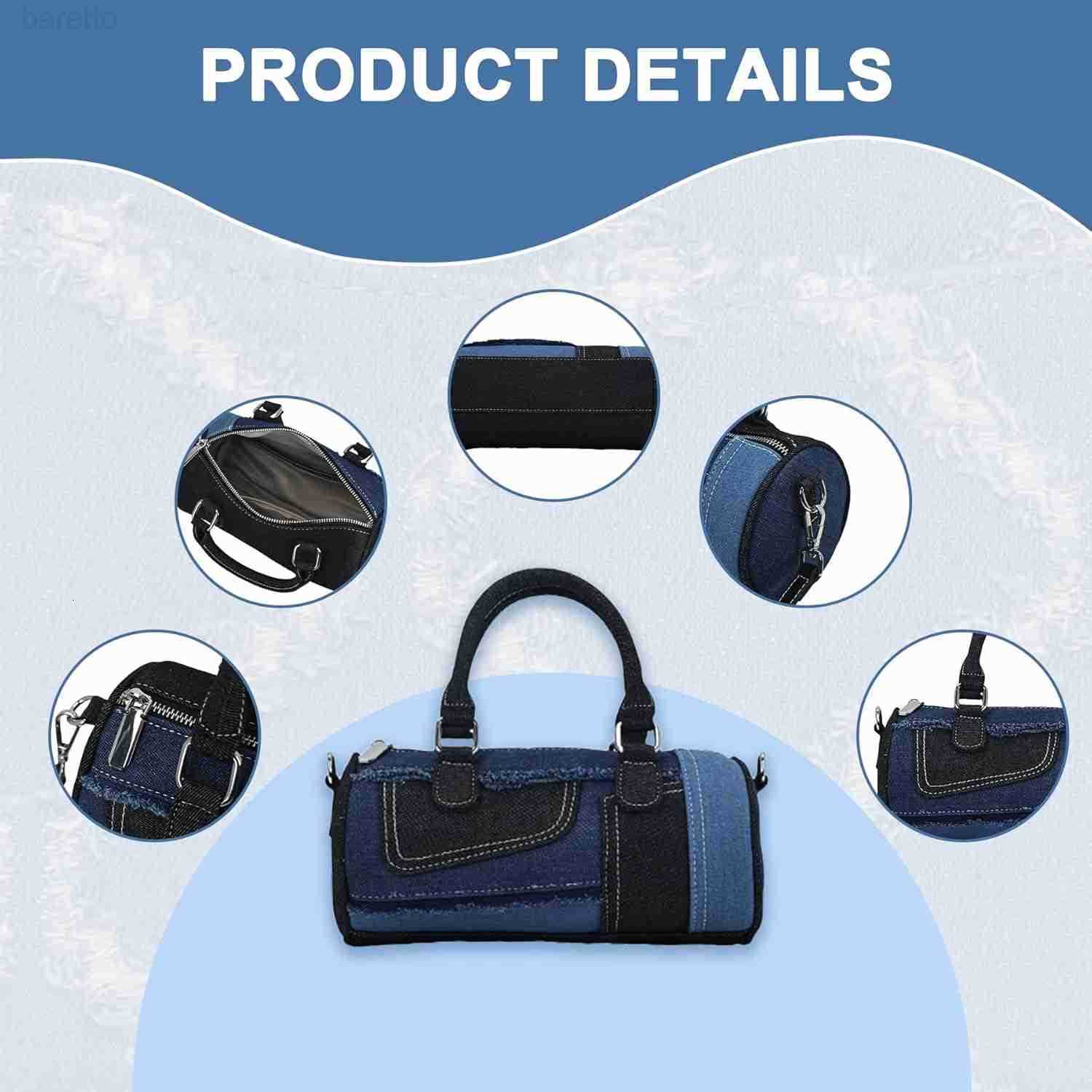 Womens Quilted Crossbody Bag Small Shoulder Purse Jean Denim Handbag Perfect for Everyday Use M250904